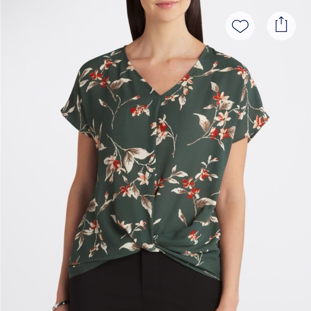 Beacon Apparel short sleeve twist knot blouse